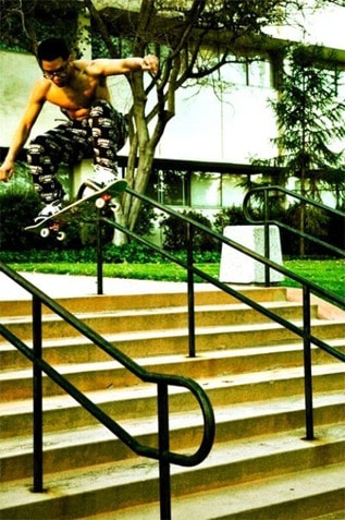 Johnny skateboarding