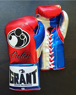 New Customized Shiny Leather Boxing Gloves Any Brand Logo or Name No Grant Twins 