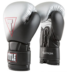 Title Boxing Supreme Leather Bag Gloves - M - Gold/Silver