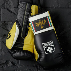 Gold Shine Leather Custom logo Boxing Gloves for Training,Sparring & Competition 
