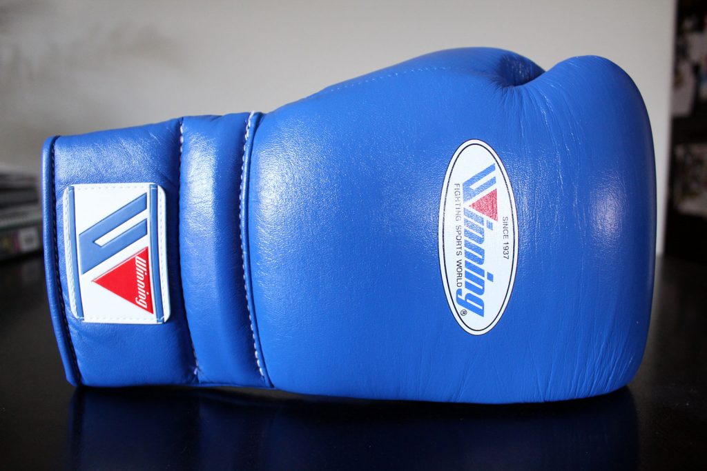 Winning Lace-up Boxing Gloves - Sky Blue