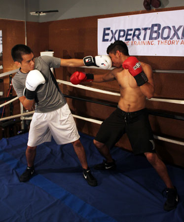 Extended left against southpaw