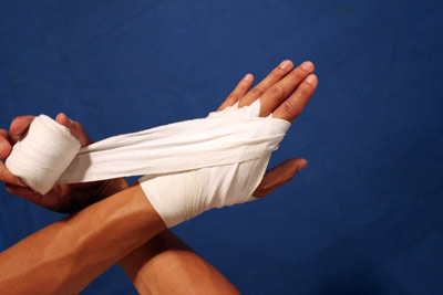 boxer taped hands